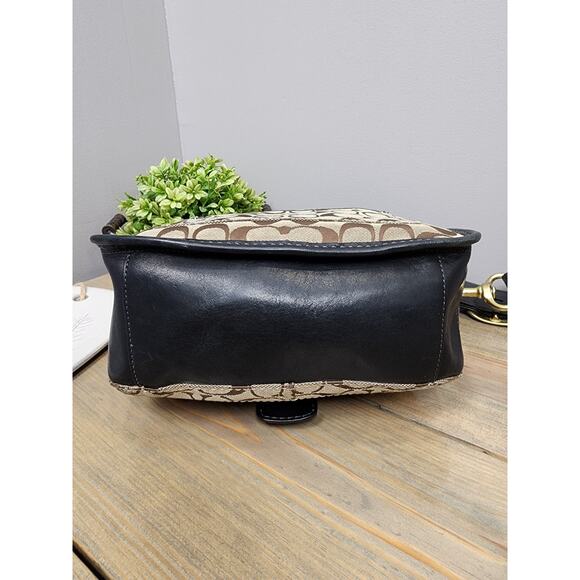 COACH AUTHENTIC BLEEKER SIGNATURE CANVAS LEATHER FLAP SHOULDER BAG 11434 - Picture 10 of 16